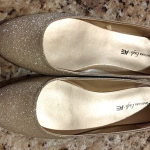 American Eagle Gold Glitter ballet flats 12